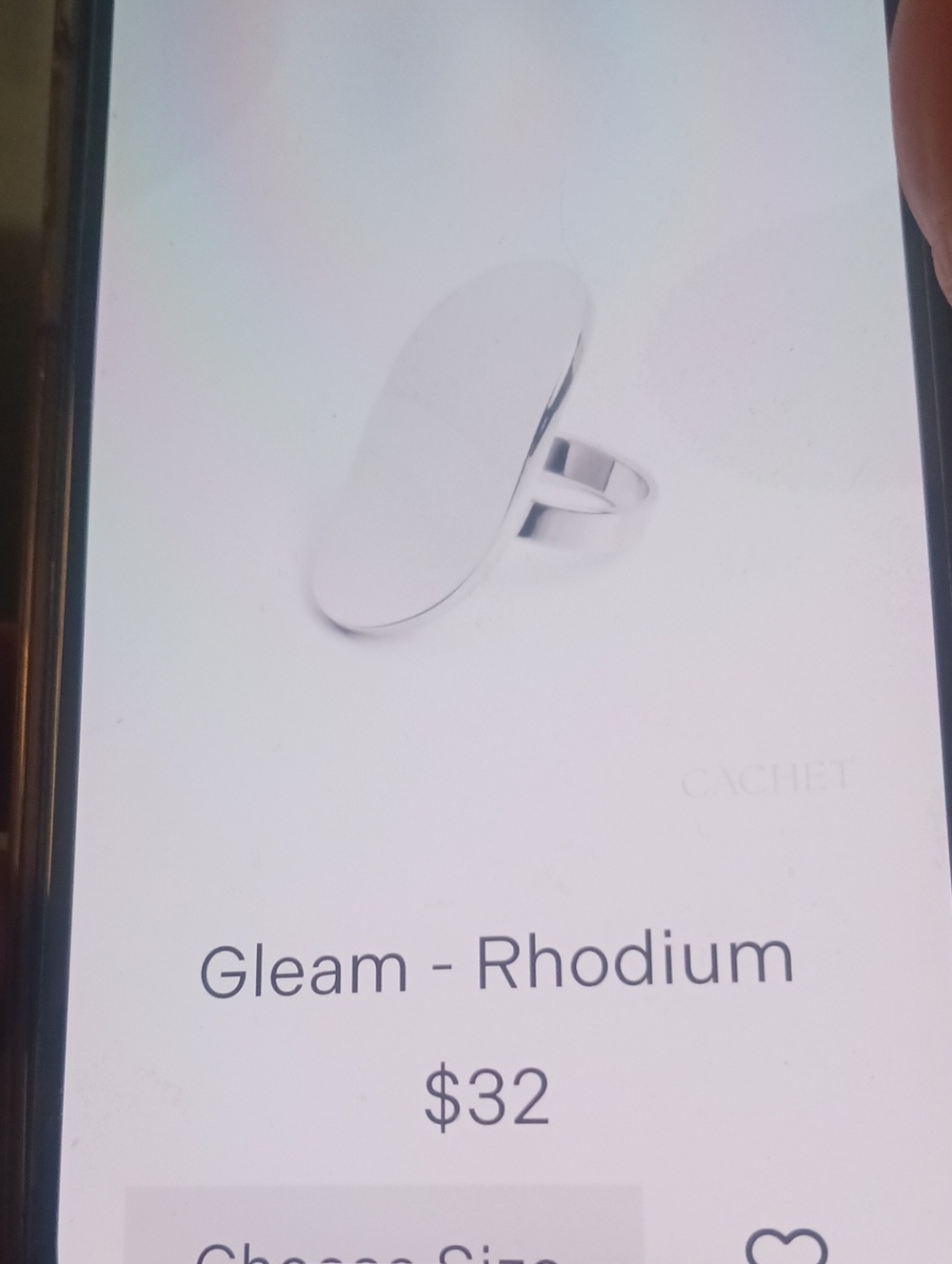 Rhodium Gleam Ring - White Size8